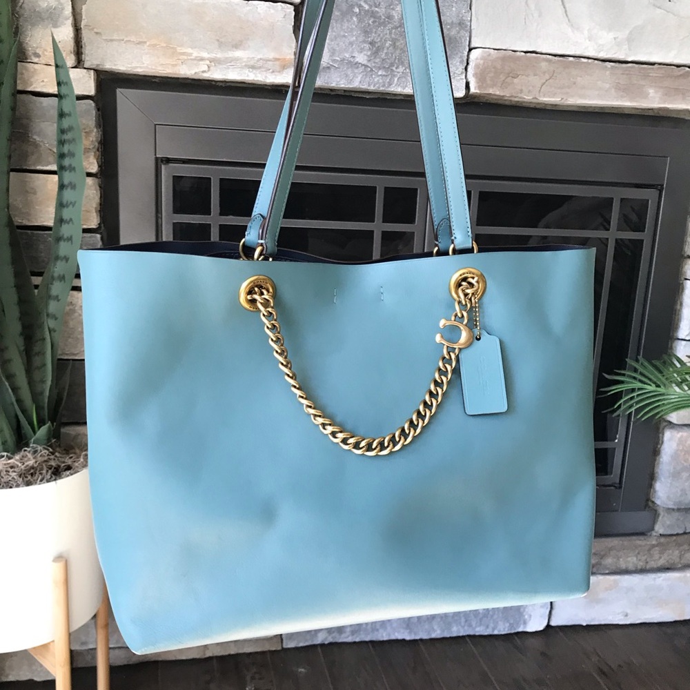 Coach Signature Chain Central Leather Tote, - Picture 16 of 16